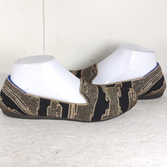 Rothy's Women's The Loafer US8,5 Black Golden Shimmer Slip On Flats Loafer Shoes - Picture 8 of 12